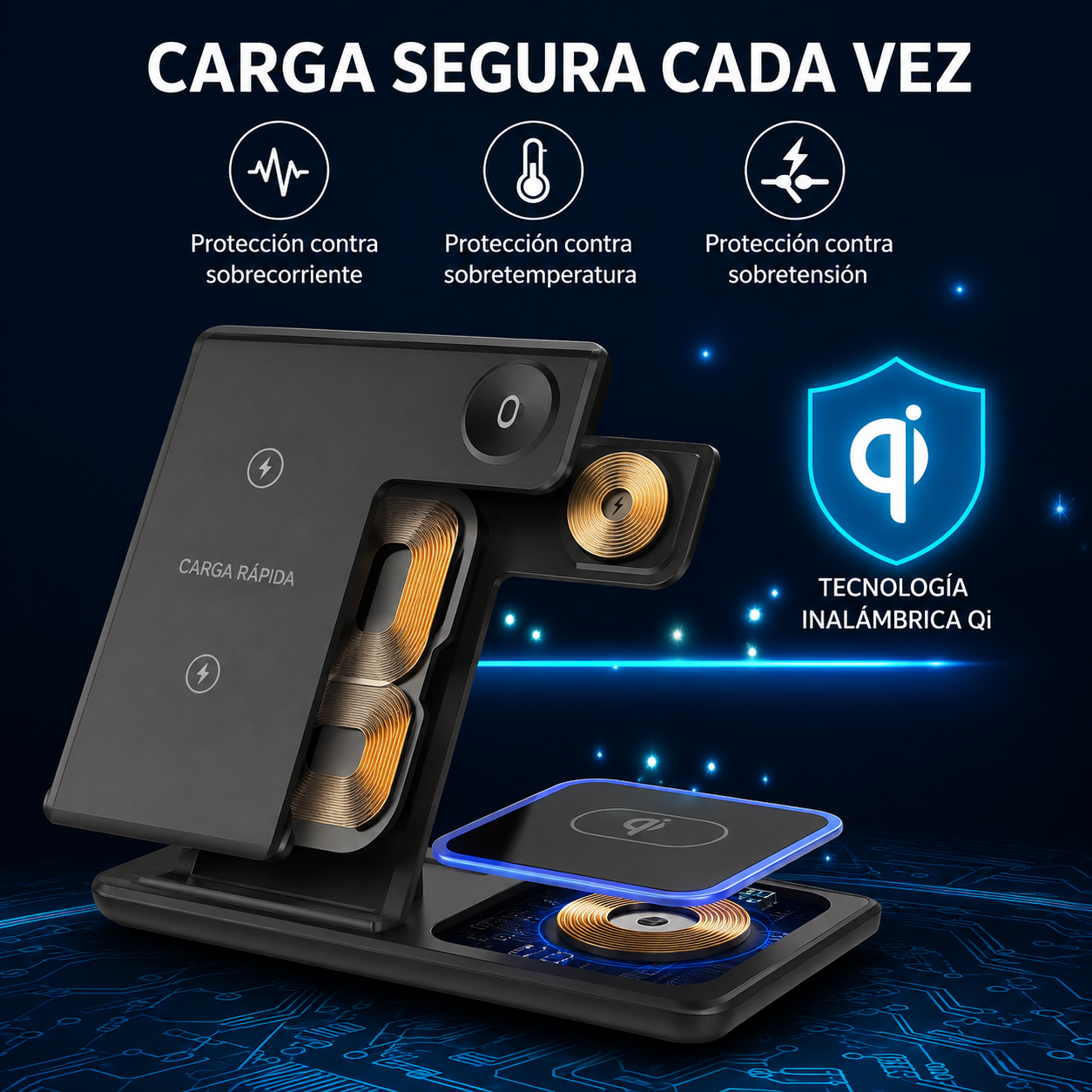 Cargador Inalámbrico 3 en 1